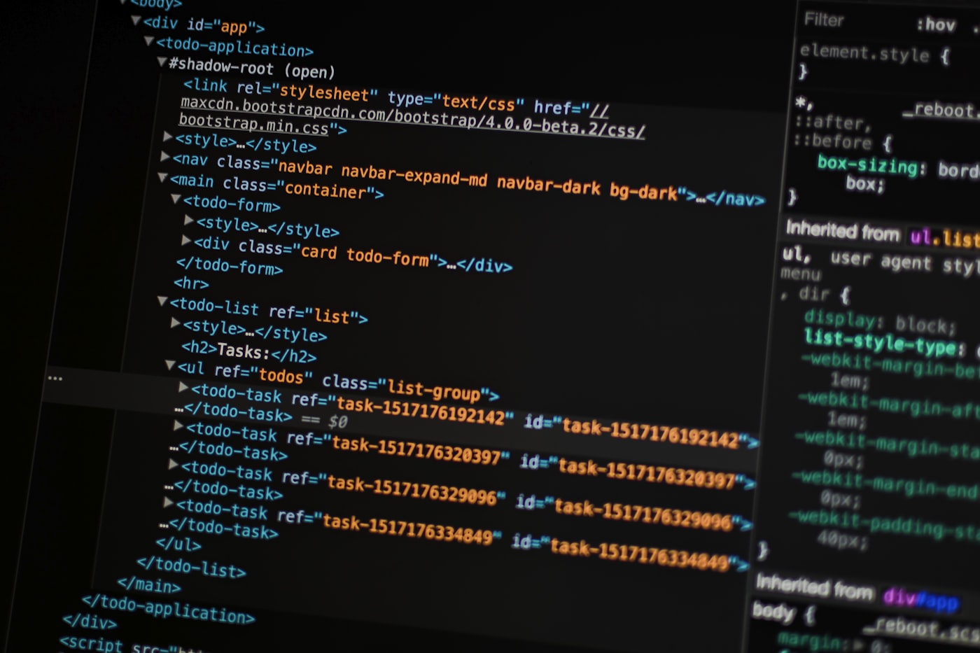 Markup and code on a screen, what engines parse